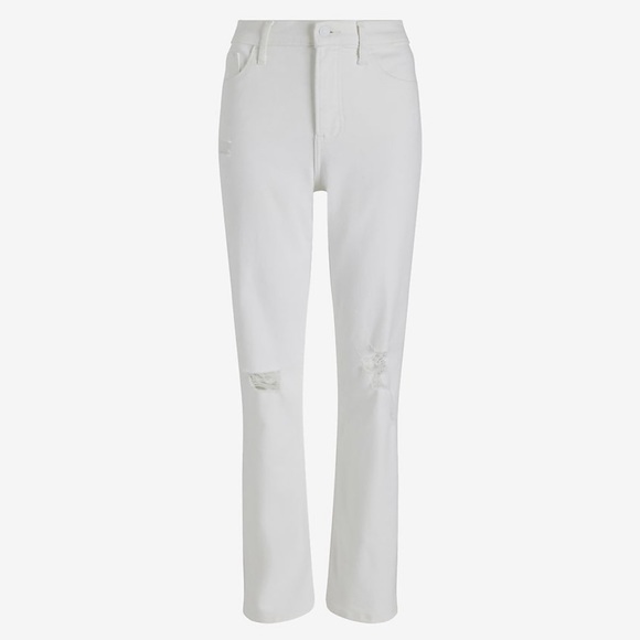Express White High Waisted White Ripped '90s Bootcut Jeans Size 12 - Picture 2 of 7